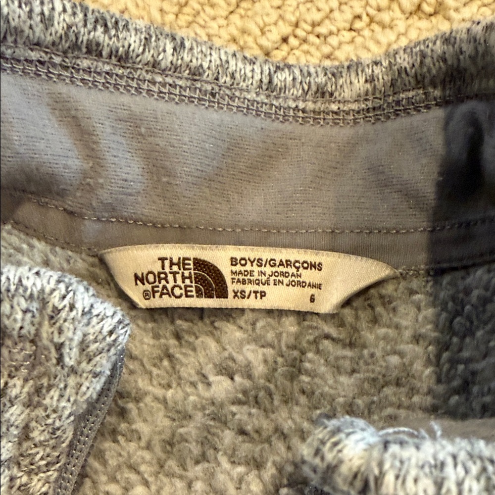 The North Face Kids Heather Gray Fleece Jacket - Picture 2 of 2